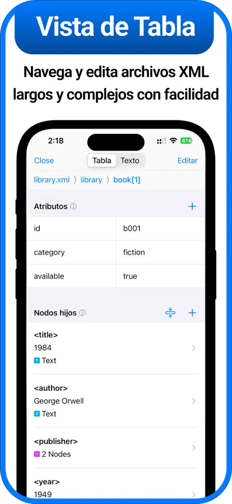 Visor, lector y editor de XML – 4